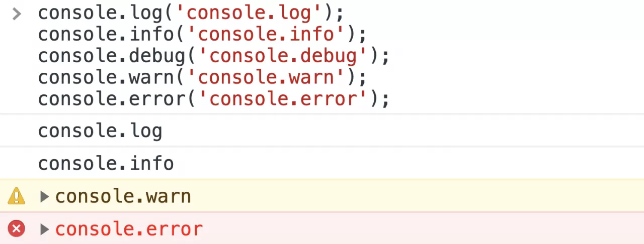 console.log