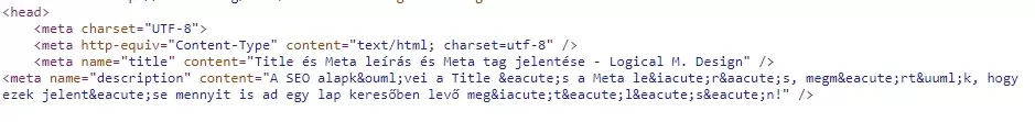 meta leírás és title